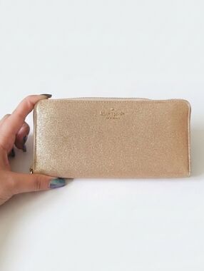 Kate Spade Gold Glitter Continental Wallet